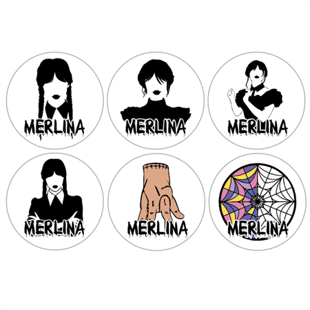 Tarjetitas redondas Merlina 20u Pers