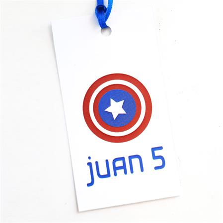 Tarjetas largas con cinta Capitan américa 24u