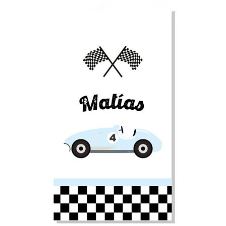 Tarjetas rectangulares Autitos Vintage 20u Pers