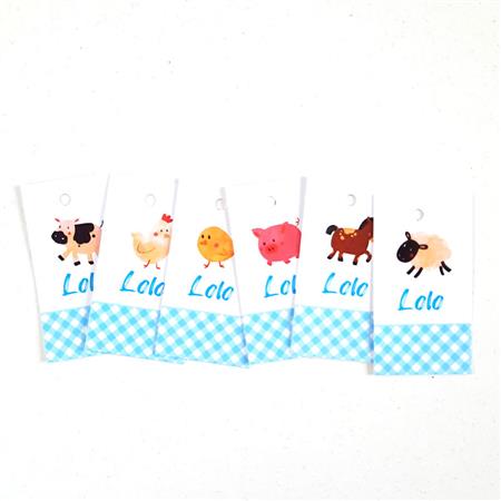Tarjetas largas con hilo Granja Celeste 24u Pers