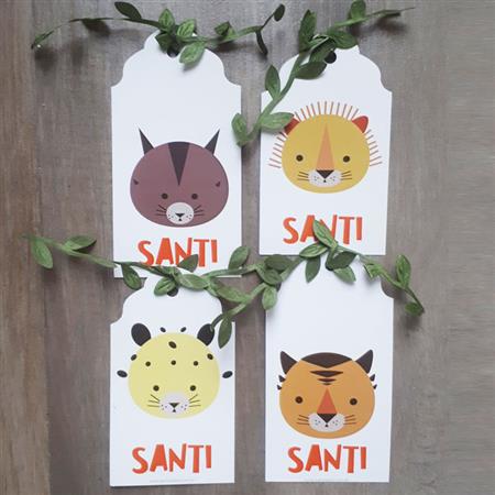 Tarjetas largas con cinta de hojitas Safari 12u