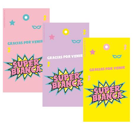 Tarjetas largas con cinta Super Chica 20u Pers