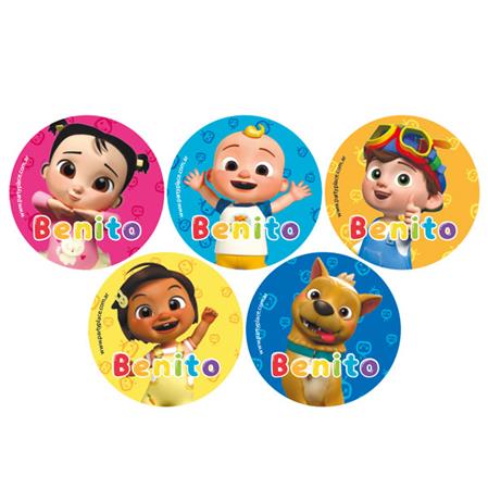 Tarjetitas redondas Cocomelon 20u Pers