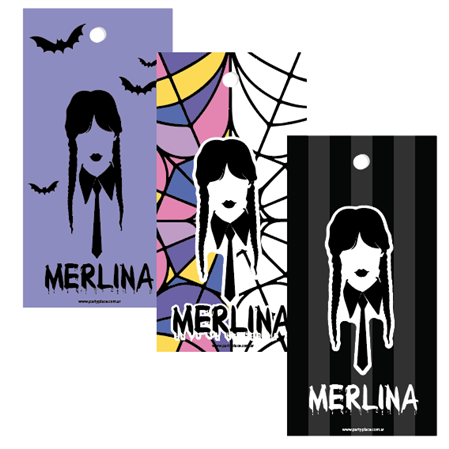 Tarjetas largas con cinta Merlina 12u