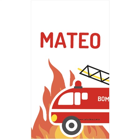 Tarjetas rectangulares Bomberos 20u Pers