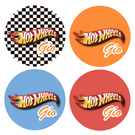 Tarjetitas redondas Hot Wheels 20u Pers