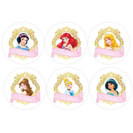 Tarjetitas redondas Princesas 20u Pers