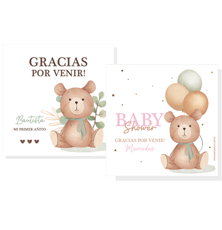 Tarjetitas Teddy Bear 20u Pers