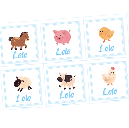 Stickers cuad. Granja Celeste 16u Pers