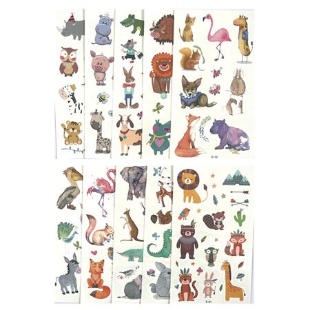 Planchita de tatuajes animalitos 10u
