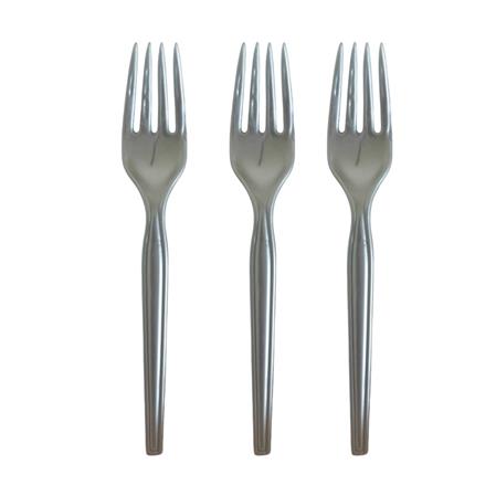 Cubierto plástico. Tenedor gris 10u