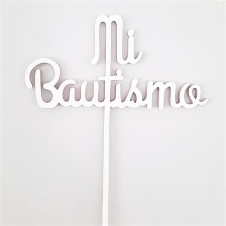 Cake Topper Mi Bautismo Blanco Mod 1