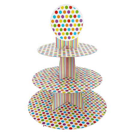 Torre portacupcakes 3 pisos lunares multicolor