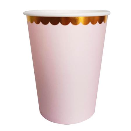 Vaso liso borde met onditas rosa 8u