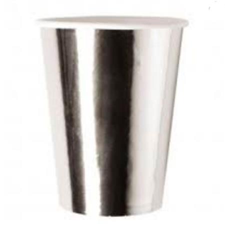 Vaso liso met plateado 6u