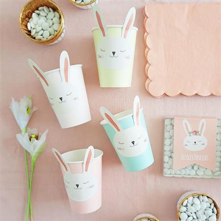 Vaso aplique Conejito pastel 6u