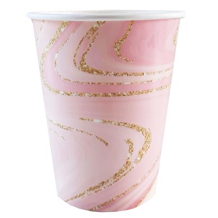 Vaso marmolado rosa 6u