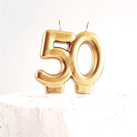 Vela numero dorada 50