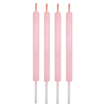 Velas de gibré medianas rosas 4u