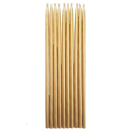 Velas perladas doradas 10u