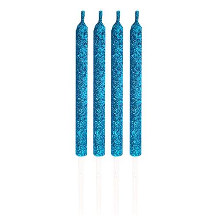 Velas de gibré mediana turquesa 4u