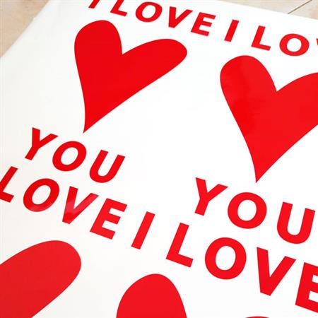 Vinilo I LOVE YOU rojo para globo/burbuja 1u