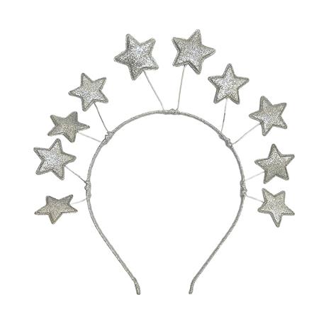 Vincha con estrellas plateadas