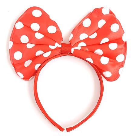 Vincha Minnie moño rojo de tela