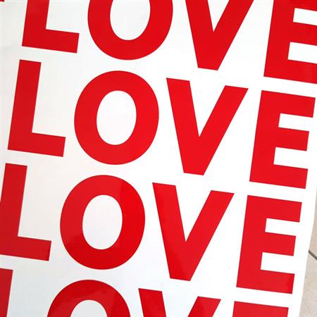 Vinilo LOVE rojo para globo/burbuja 1u