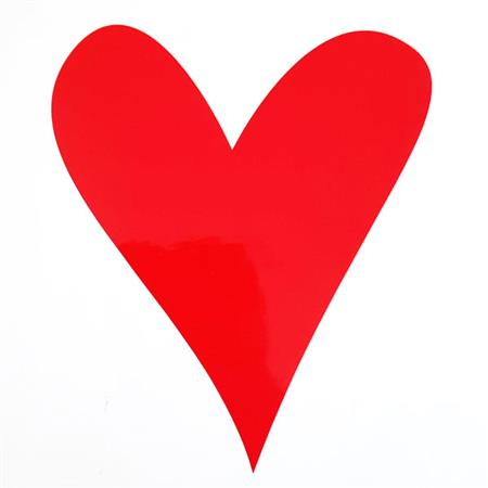 Vinilo corazon rojo para globo/burbuja 1u