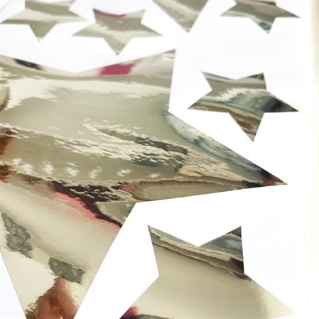 Vinilo estrellas met plateadas pack 18u